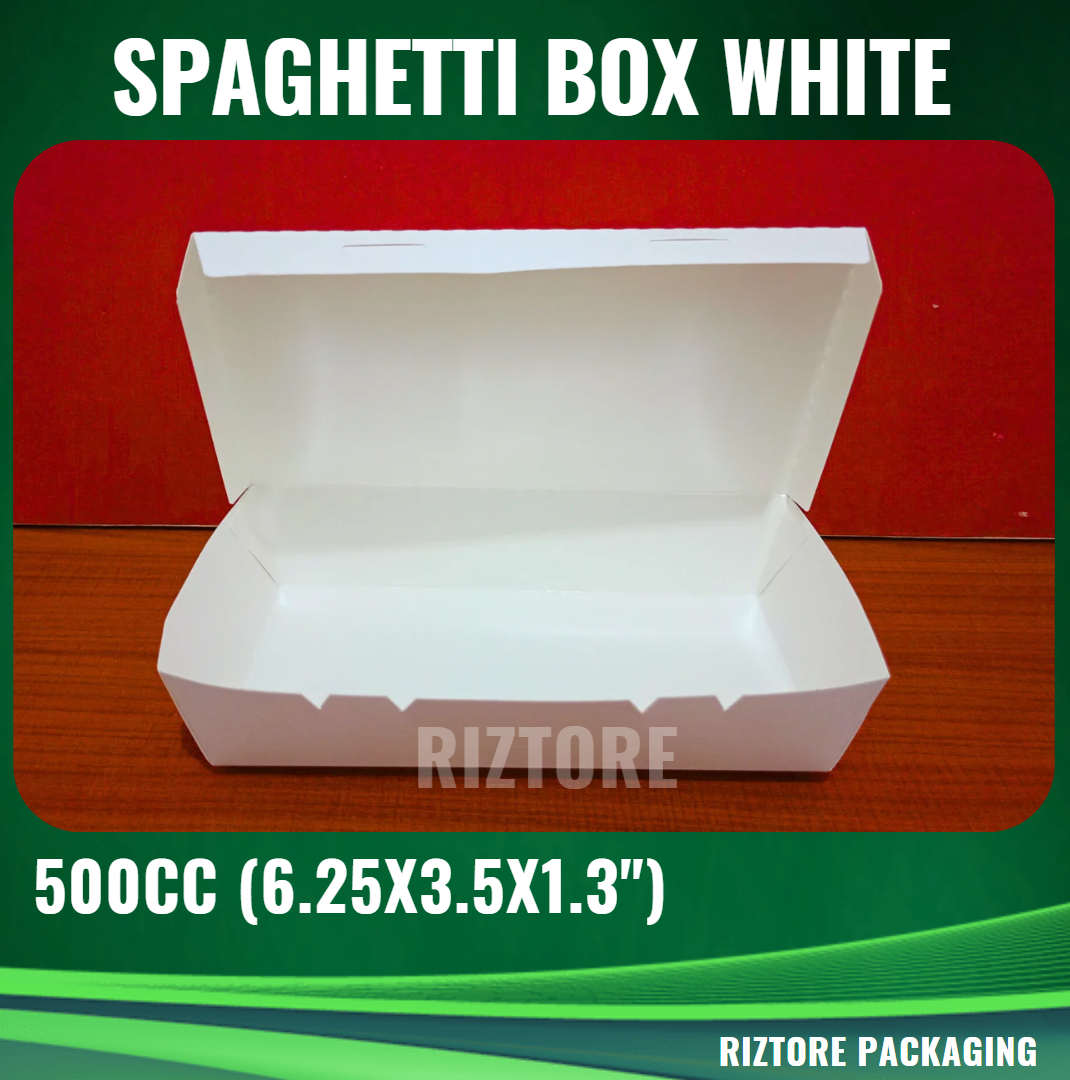 Spaghetti Box White and Brown Silver 500cc – Riztore Packaging