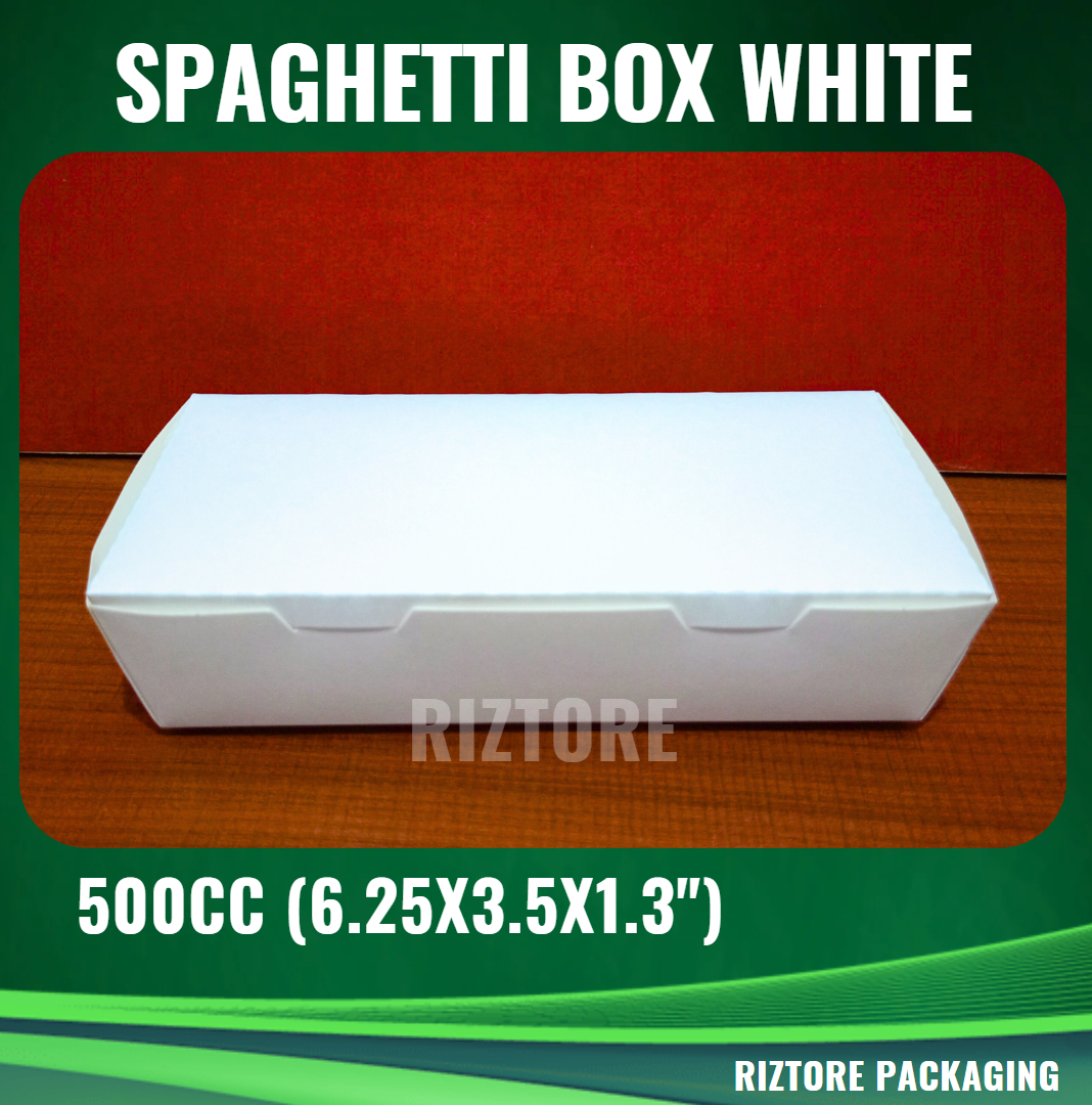 Spaghetti Box White and Brown Silver 500cc – Riztore Packaging