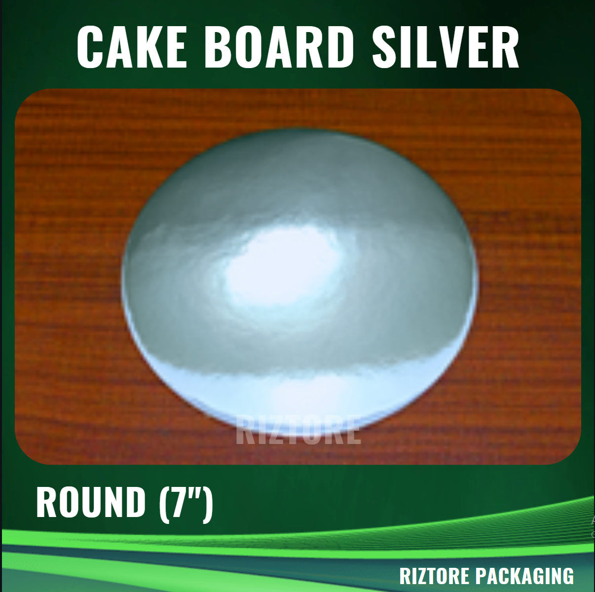 Round Silver Cake Board