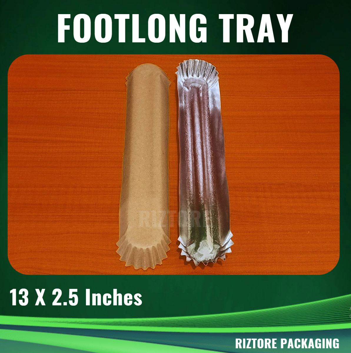 Footlong Tray Brown/SIlver  20's