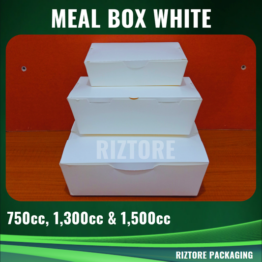 Meal Box White 750cc, 1300cc and 1500cc