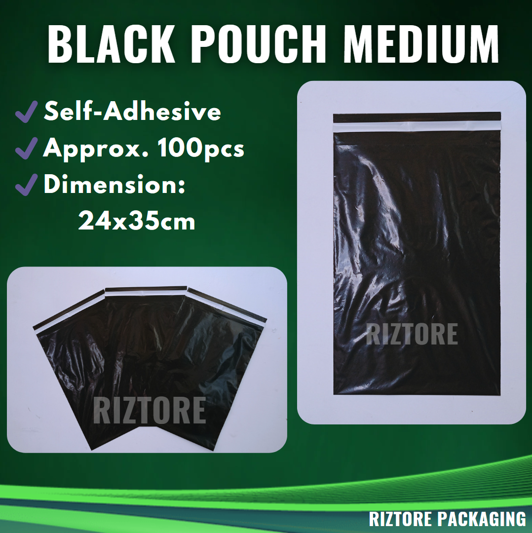 Plain Black Pouches