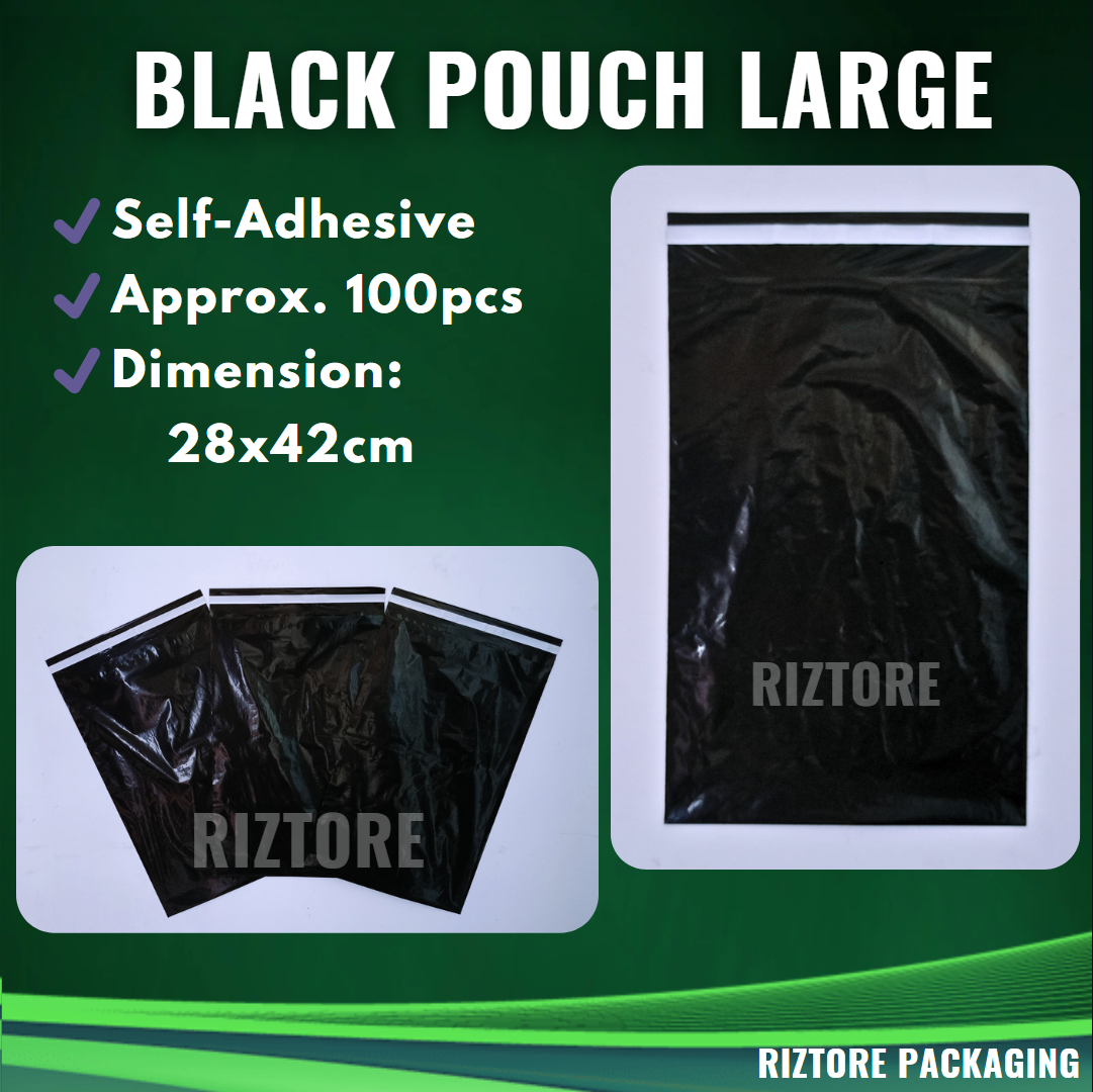 Plain Black Pouches