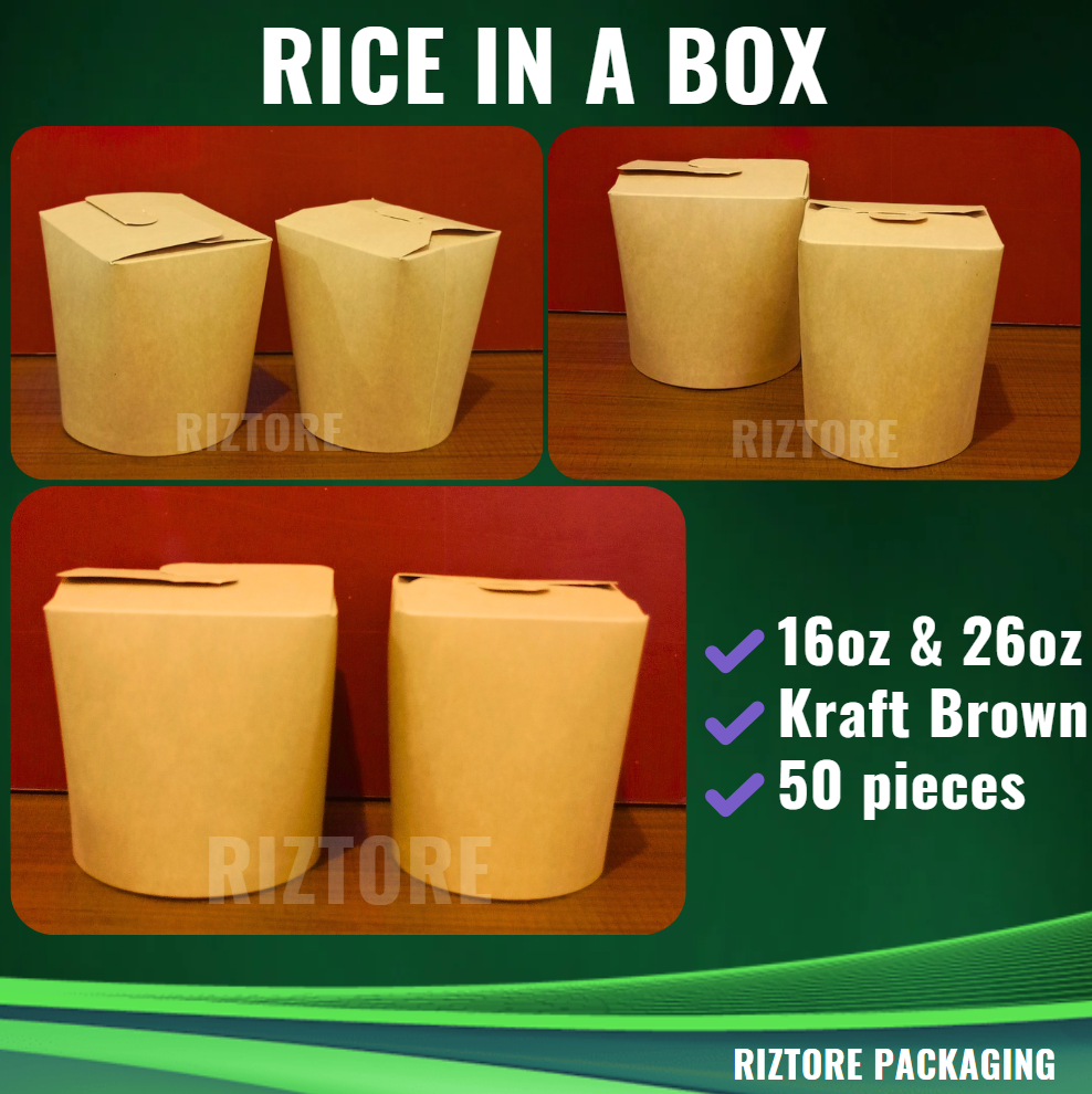 Rice in a Box Kraft Brown 16oz and 26oz – Riztore Packaging