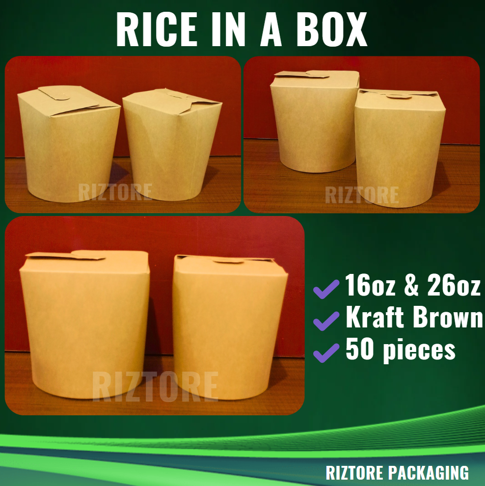 Rice in a Box Kraft Brown 16oz and 26oz