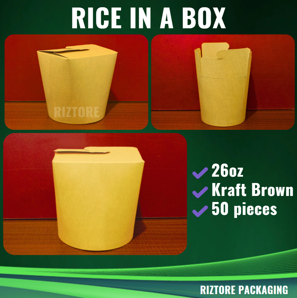 Rice in a Box Kraft Brown 16oz and 26oz