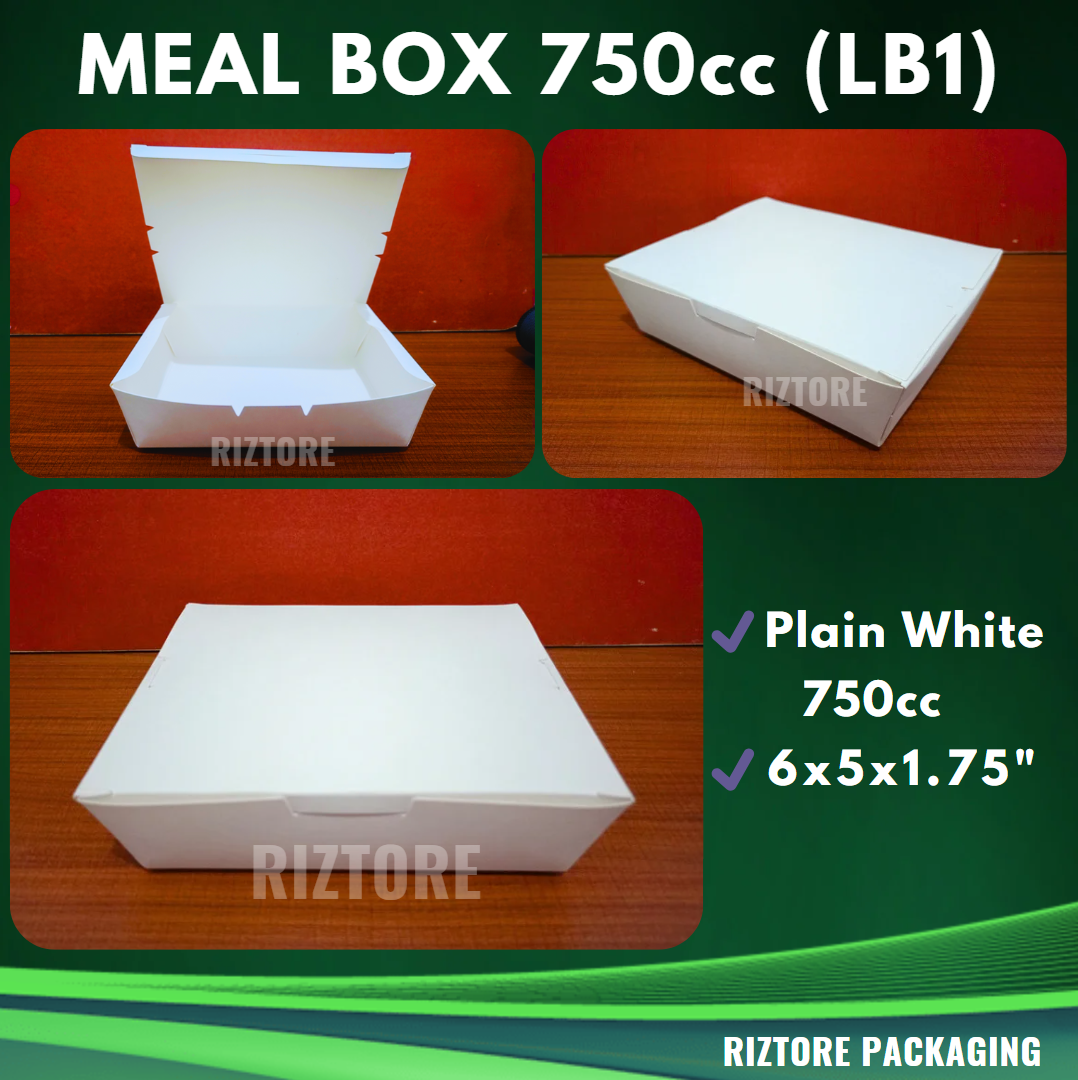 Meal Box White 750cc, 1300cc and 1500cc