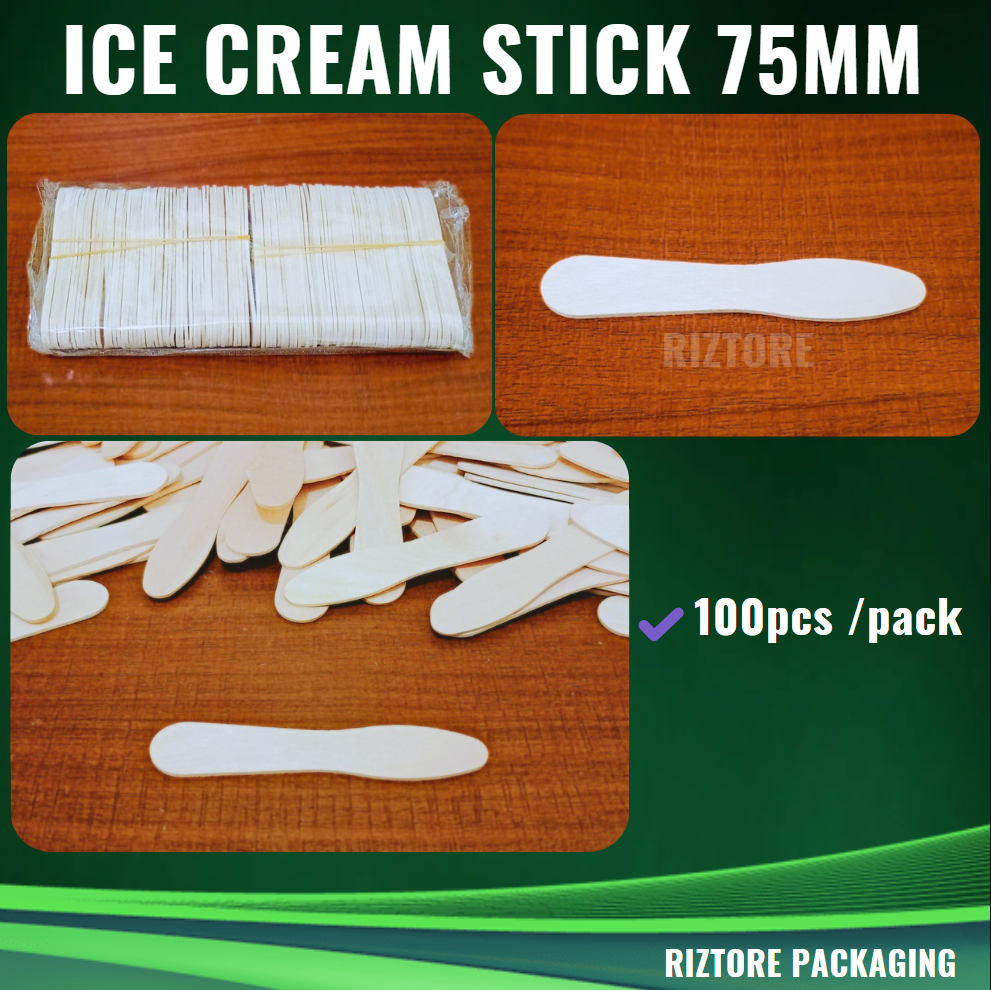 Wooden Ice Cream Stick 75mm