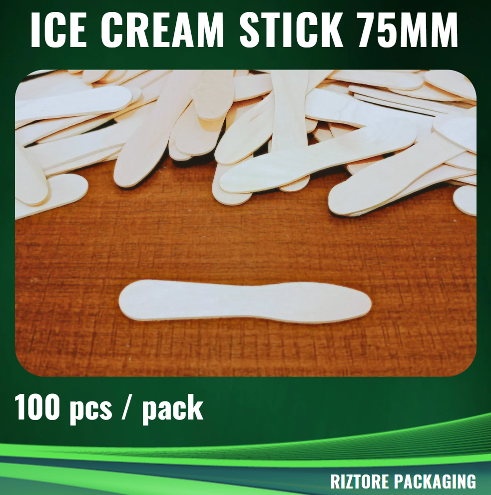 Wooden Ice Cream Stick 75mm