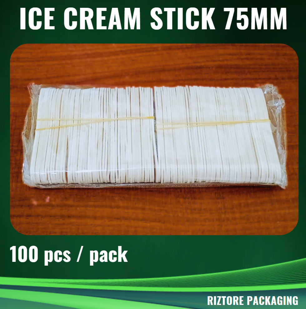 Wooden Ice Cream Stick 75mm