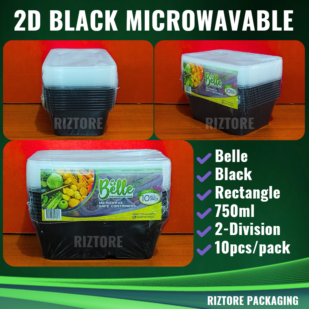 BELLE Microwavable Container 2 Division 10pcs/pack