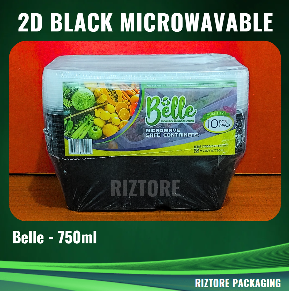 BELLE Microwavable Container 2 Division 10pcs/pack