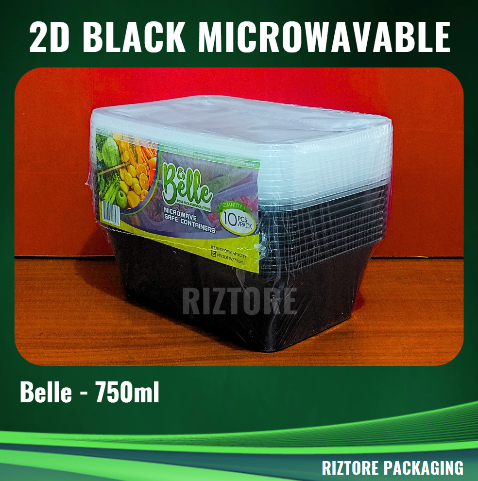 BELLE Microwavable Container 2 Division 10pcs/pack