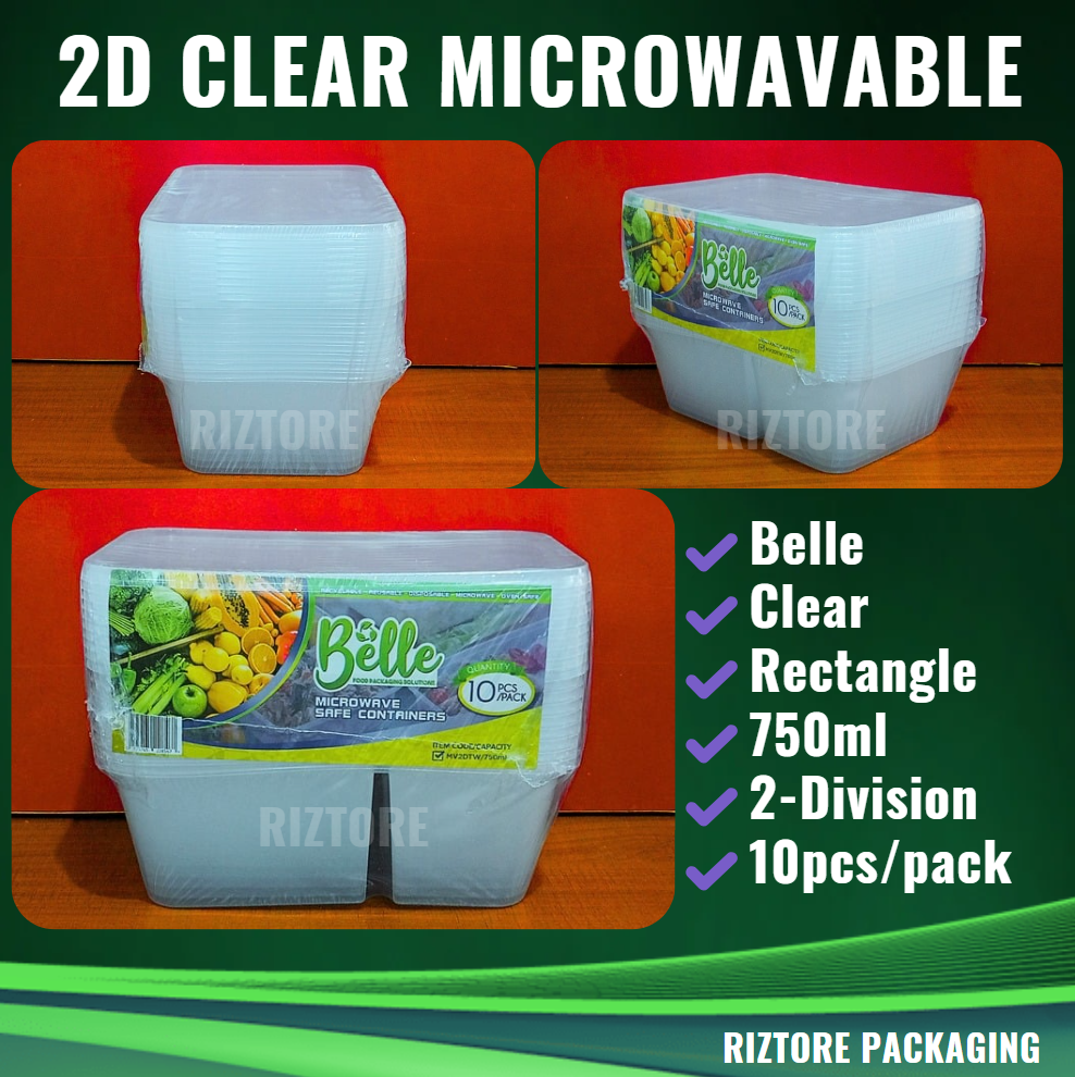 BELLE Microwavable Container 2 Division 10pcs/pack