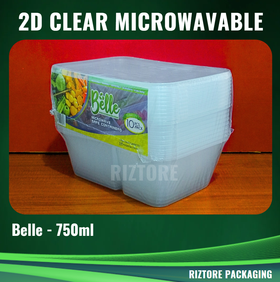 BELLE Microwavable Container 2 Division 10pcs/pack