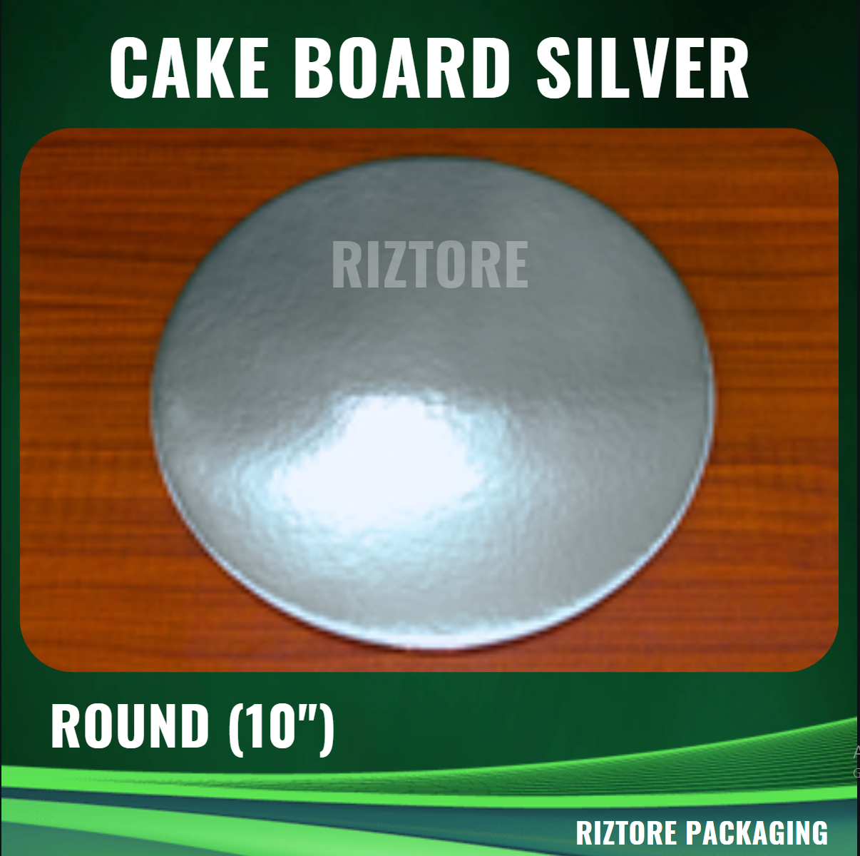 Round Silver Cake Board