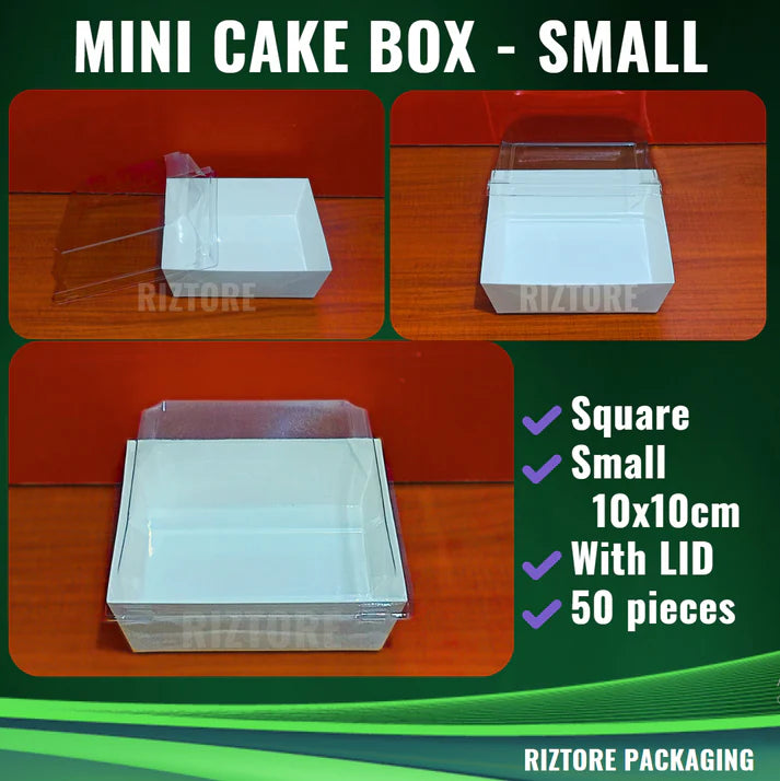 Mini Cake /  Pastry Box White with LID 50pcs/pack