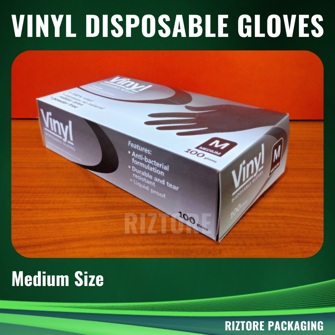 Vinyl Disposable Gloves Black/Blue