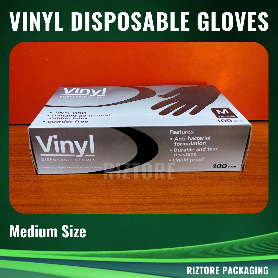 Vinyl Disposable Gloves Black/Blue