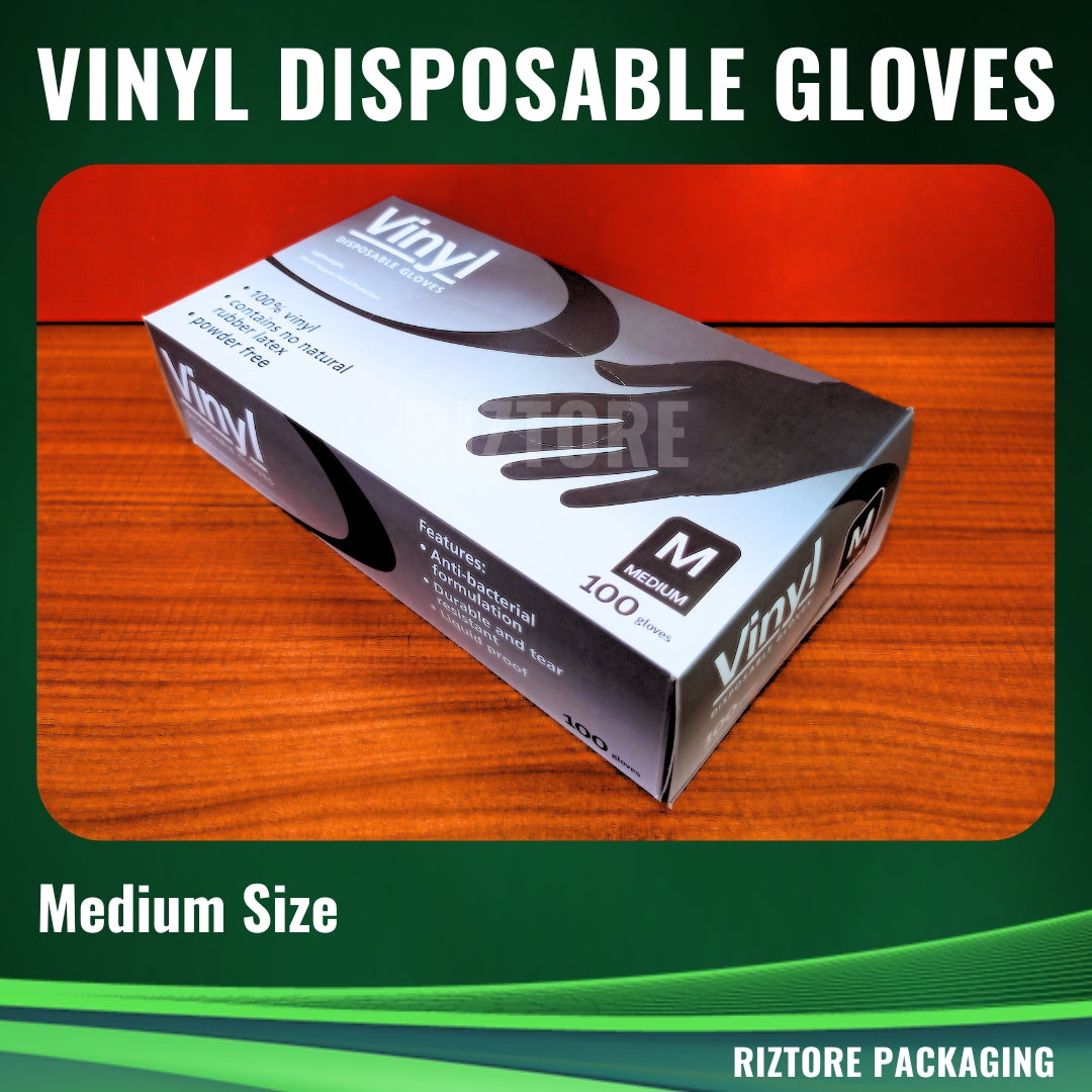 Vinyl Disposable Gloves Black/Blue