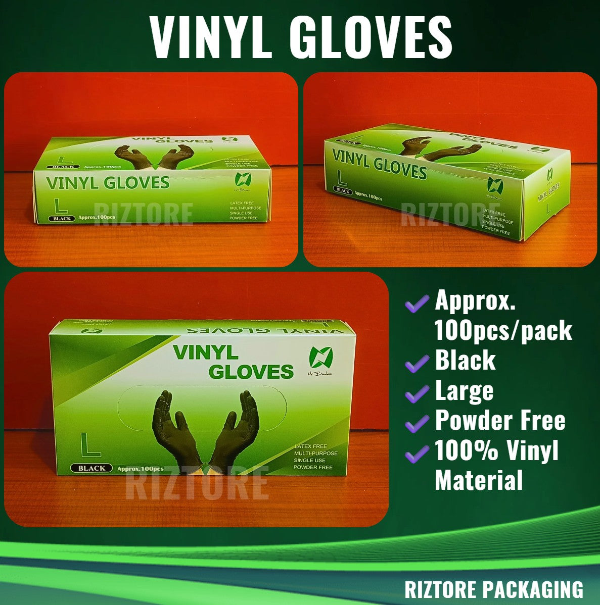 Mr. Bamboo Vinyl Disposable Gloves