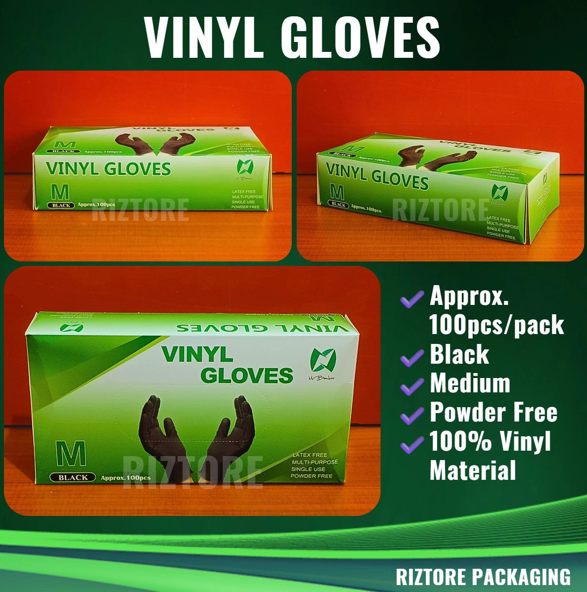 Mr. Bamboo Vinyl Disposable Gloves