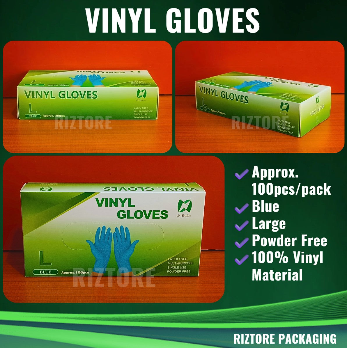 Mr. Bamboo Vinyl Disposable Gloves
