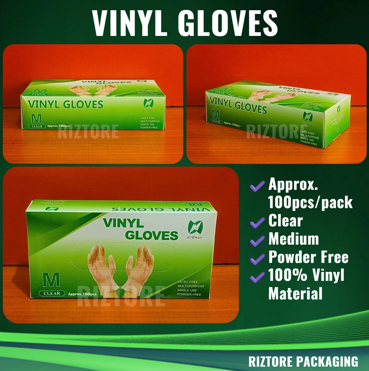 Mr. Bamboo Vinyl Disposable Gloves
