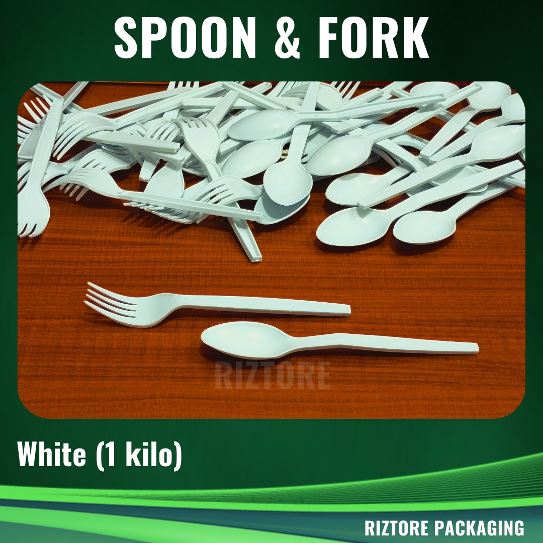 1kg White Spoon / White Fork