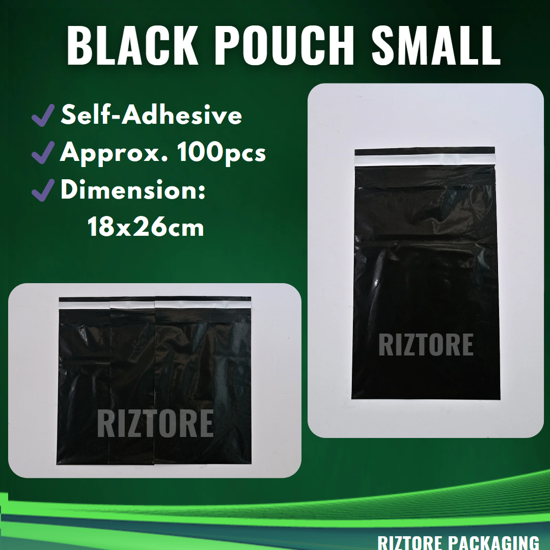 Plain Black Pouches